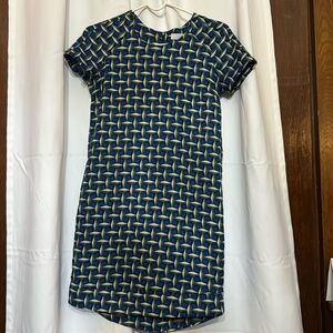 NWoT sans souci size small blue and yellow short sleeve dress